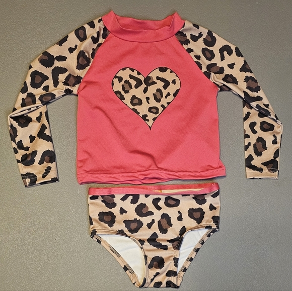 Other - Lily & Dan Leopard Print Kids Swim Set - Pink and Brown